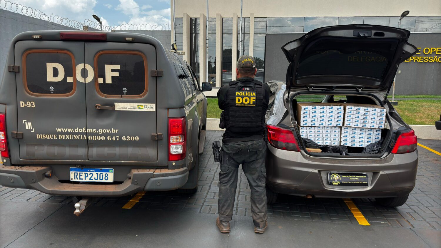 Três veículos carregados com cigarros contrabandeados são interceptados na MS-164