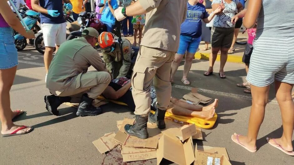 Idosa é atropelada em faixa de pedestres na região central de Bataguassu