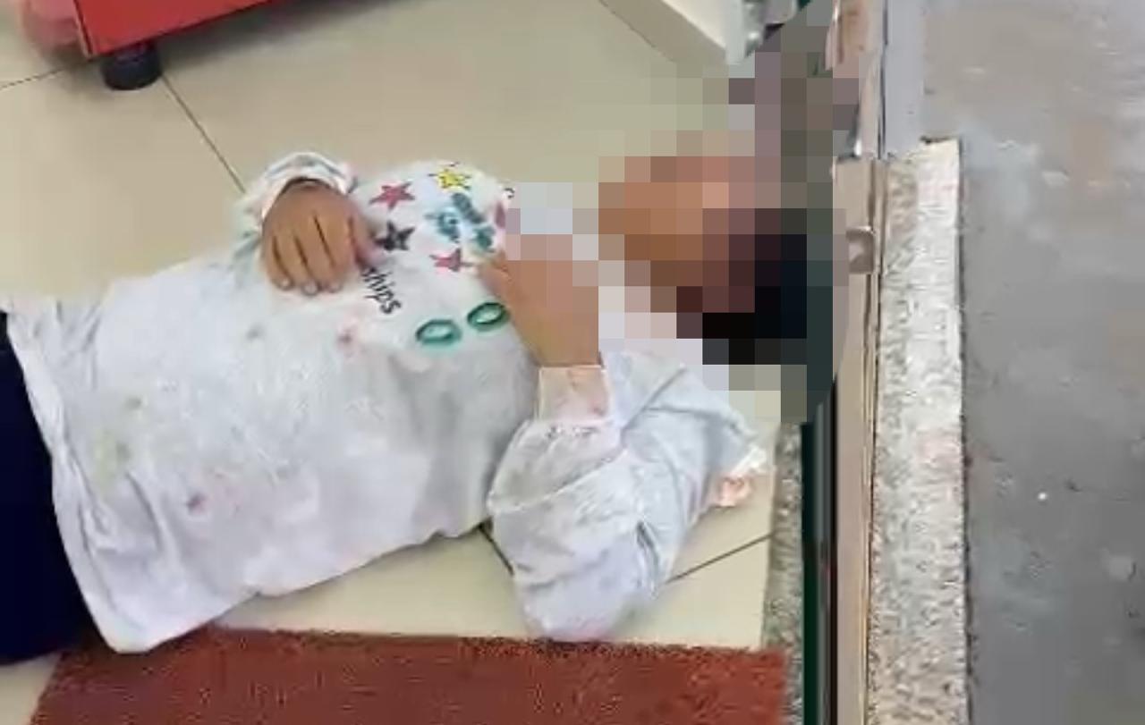 Vídeo: Espancada pelo companheiro, mulher no puerpério é socorrida em estado grave em drogaria no Aero Rancho 