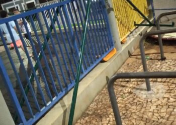 Vídeo: Ladrão descarado rouba balanço de parquinho na Orla Morena na frente de moradores