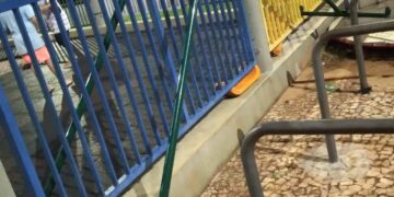 Vídeo: Ladrão descarado rouba balanço de parquinho na Orla Morena na frente de moradores