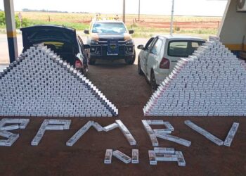 Fiscalização em Nova Andradina apreende veículos com cigarros contrabandeados