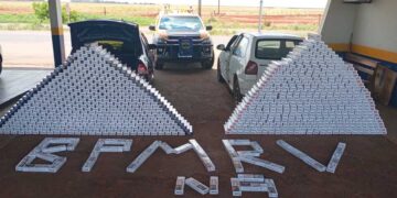 Fiscalização em Nova Andradina apreende veículos com cigarros contrabandeados