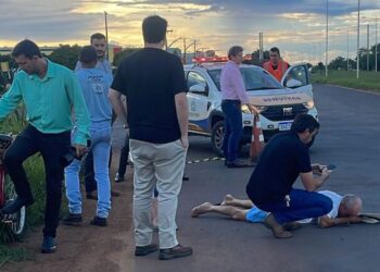 Idoso fica ferido em acidente em Chapadão do Sul