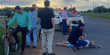 Idoso fica ferido em acidente em Chapadão do Sul