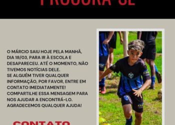 Menino desaparece a caminho da escola e família busca por notícias
