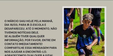 Menino desaparece a caminho da escola e família busca por notícias