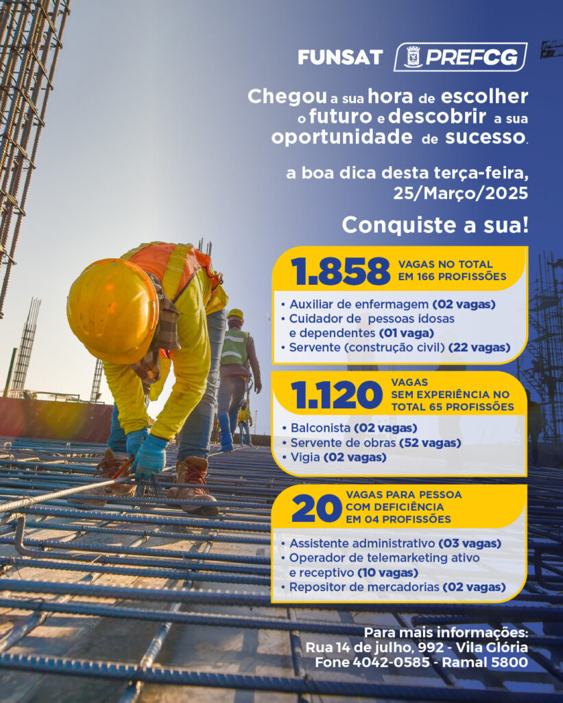 Funsat inicia terça-feira com 1.858 vagas
