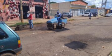 Chuva não impede avanço da operação tapa-buracos em Campo Grande