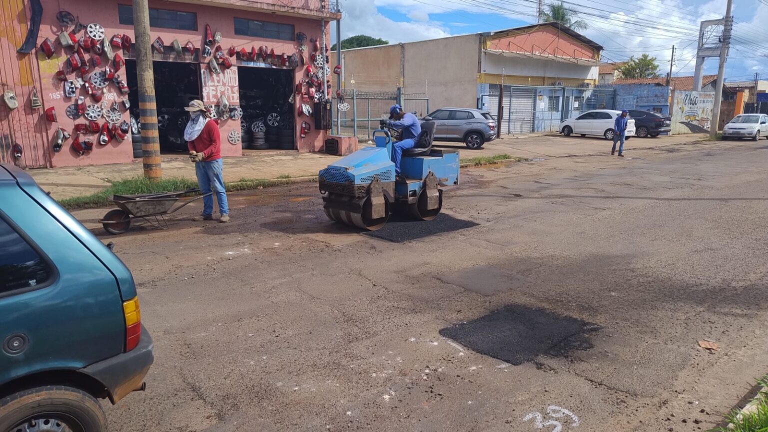 Chuva não impede avanço da operação tapa-buracos em Campo Grande