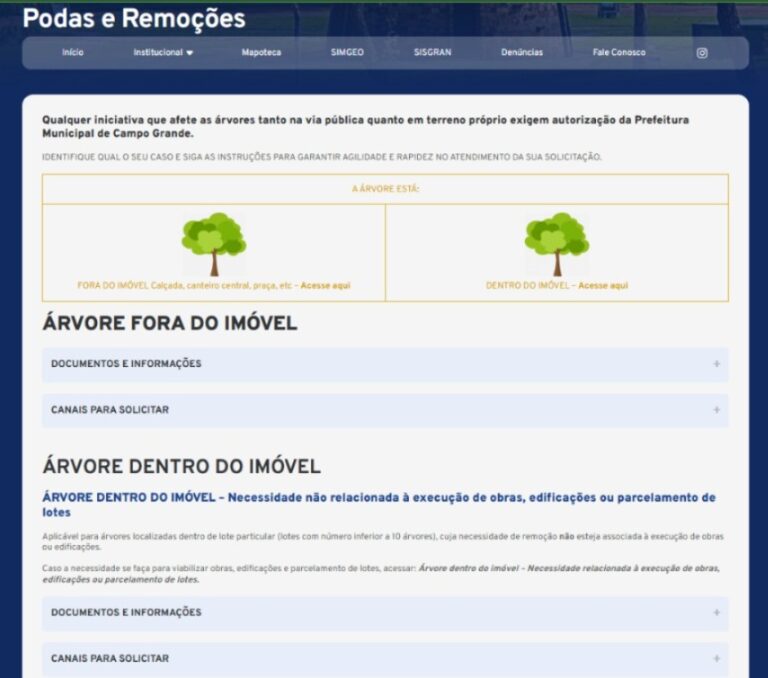 Campo Grande amplia atendimento para poda e remoção de árvores com novo sistema digital