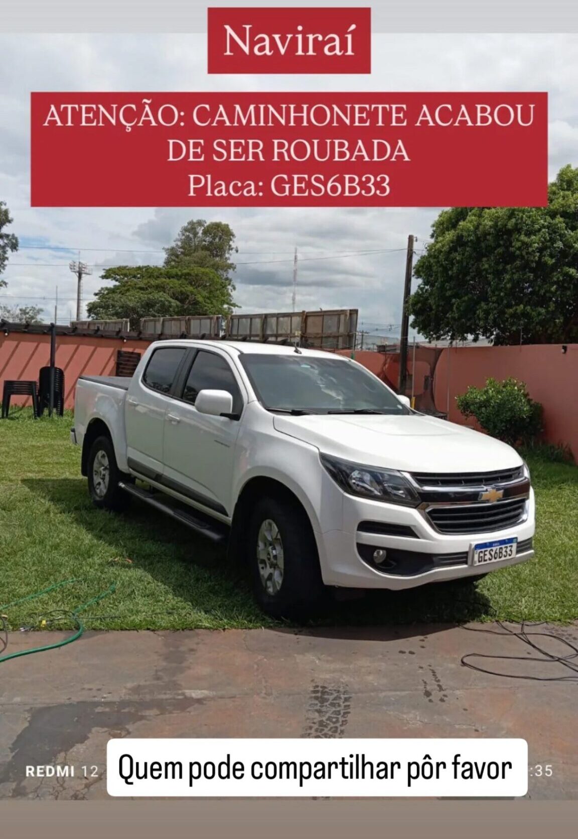 Família é feita refém e bandidos fogem com caminhonete em Naviraí