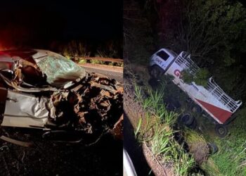 Grave acidente na BR-262 deixa caminhoneiro ferido após colisão com carro