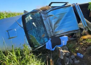 Caminhonete capota, atinge poste e mata homem na MS-295