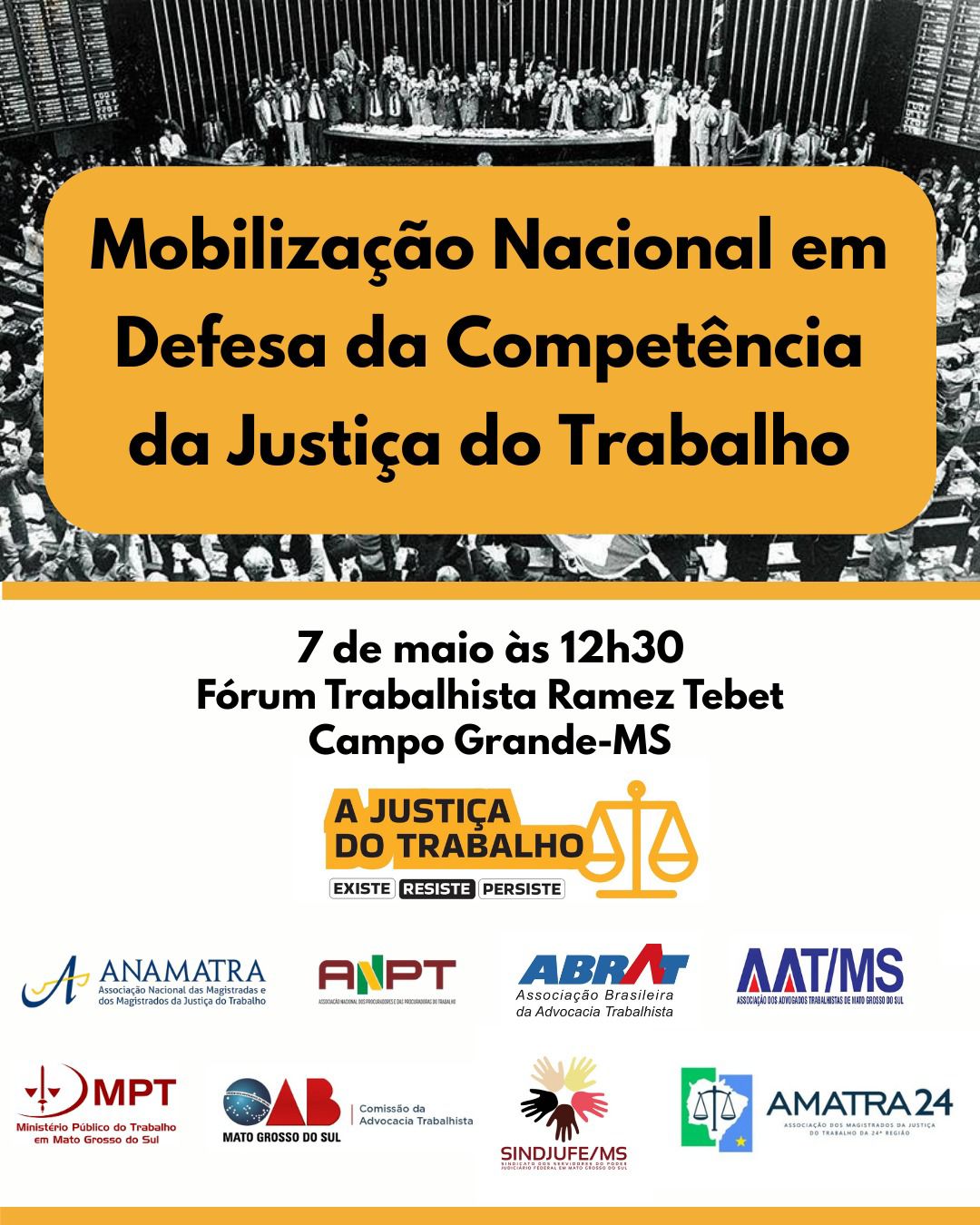Magistrados terão ato em defesa da Justiça do Trabalho será realizado em Campo Grande