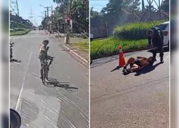 Vídeo: desaforada, ciclista dá de dedo pra motorista e é atropelada logo em seguida 