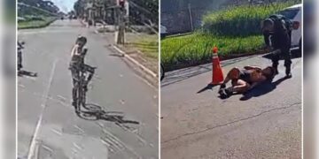 Vídeo: desaforada, ciclista dá de dedo pra motorista e é atropelada logo em seguida 