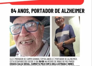 Família procura idoso com Alzheimer desaparecido há cinco dias em Mato Grosso do Sul