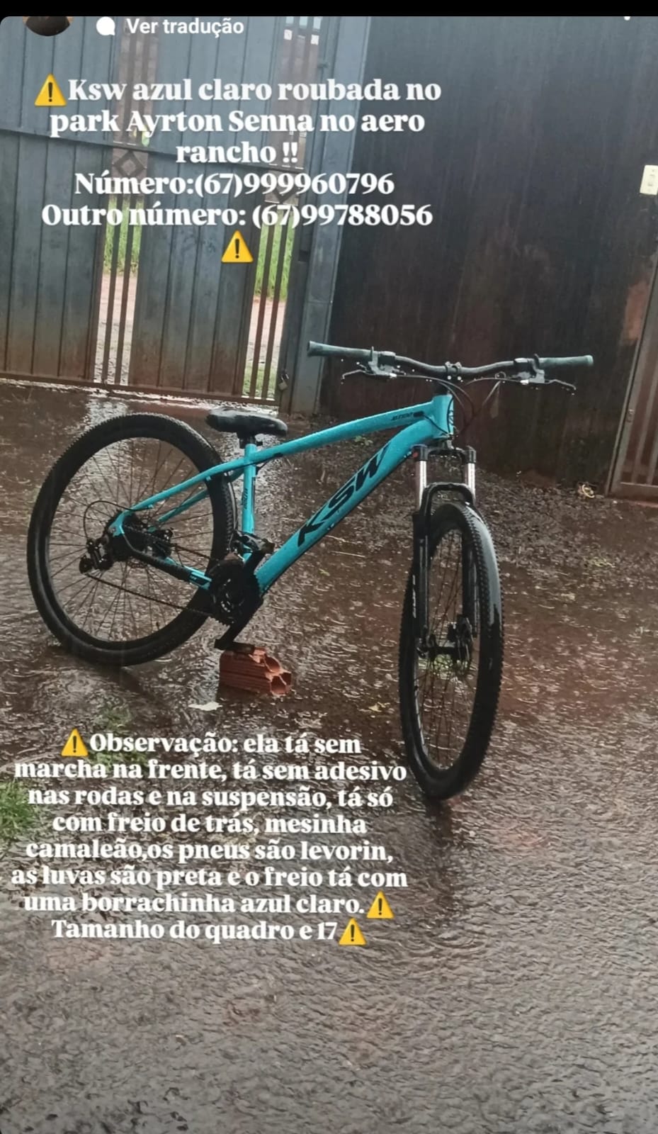 Dupla simula estar armada e rouba bicicleta de jovem no Aero Rancho
