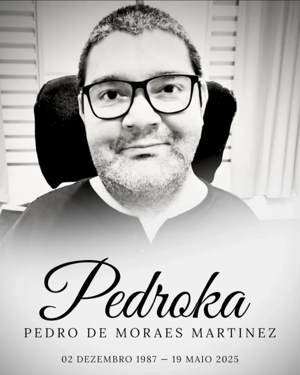 Pedroka, símbolo de superação da síndrome de Dhucenne, se despede desse mundo aos 37 anos e deixa legado único