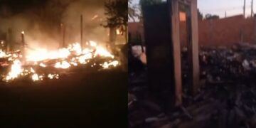 Incêndio destrói casa e morador perde tudo no Residencial Homex, em Campo Grande