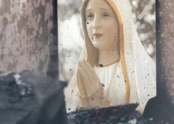 Vídeo: imagem de Nossa Senhora de Fátima fica intacta após incêndio em Campo Grande