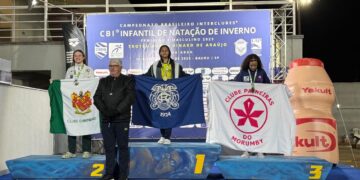 Com apoio do Auxílio-Atleta, nadadora brilha no Campeonato Brasileiro Infantil de Natação e leva 4 ouros