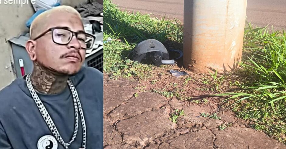 Motociclista morre ao bater em poste após se desequilibrar tentando falar com colega em Campo Grande