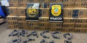 Polícia estoura depósito com meio milhão em cigarros contrabandeados no Jardim Monte Alegre