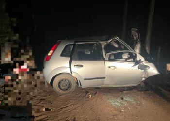 Duas crianças morrem e 5 pessoas ficam em estado grave após carro bater em árvore em MS