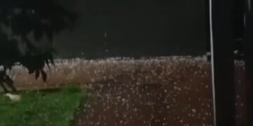 Chuva de granizo surpreende moradores de Rio Brilhante nas primeiras horas da manhã