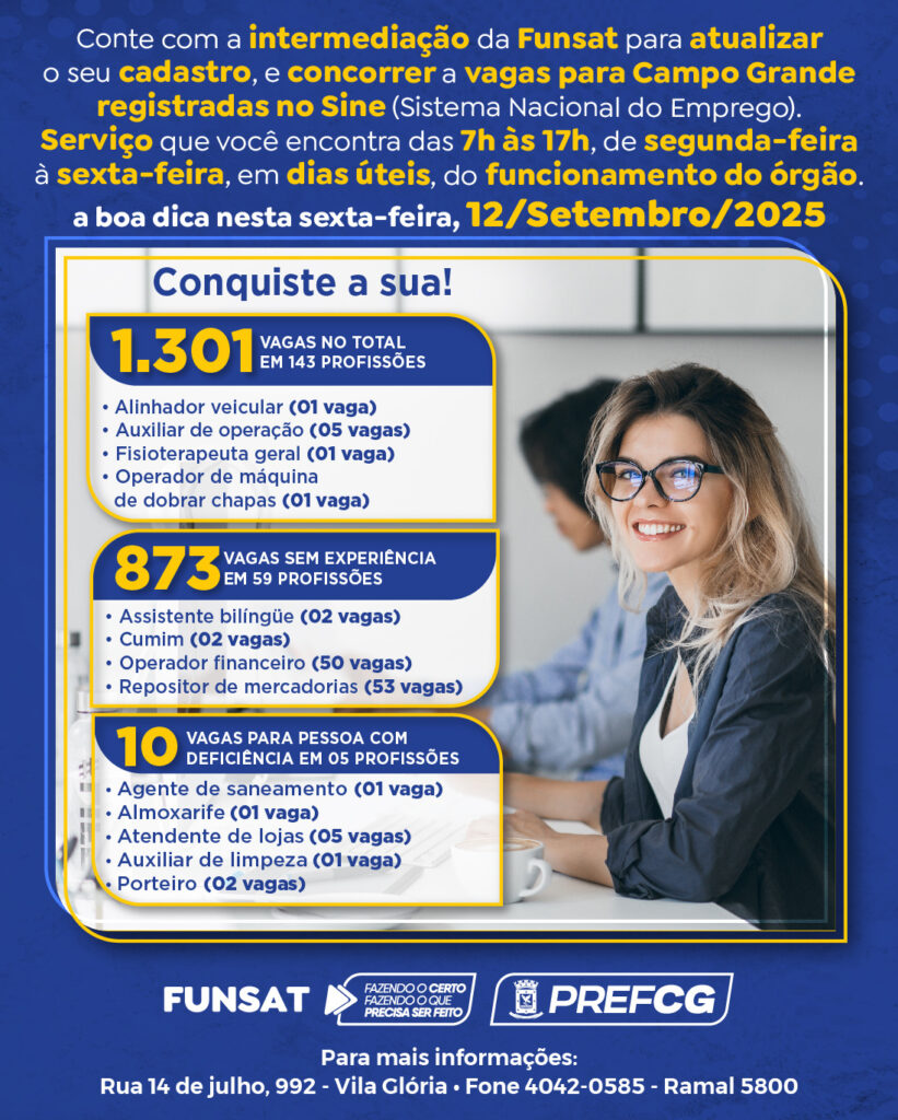 Funsat encerra a semana com 178 empresas anunciando vagas