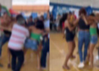 Vídeo: Brinde vira treta e mulheres saem no tapa em escola do Noroeste