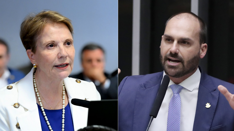 Câmara aprova moção de repúdio contra Eduardo Bolsonaro por ataque à senadora Tereza Cristina