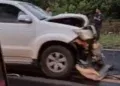 Motociclista morre após bater de frente contra caminhonete em Camapuã Motociclista morre após bater de frente contra caminhonete em Camapuã