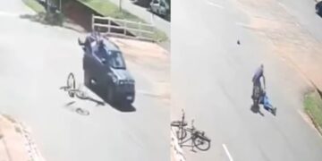 Ciclista é atingido por Jeep Renegade em cruzamento de Paranaíba
