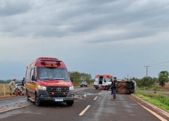 Jovem morre e três ficam feridos em capotamento na MS-430