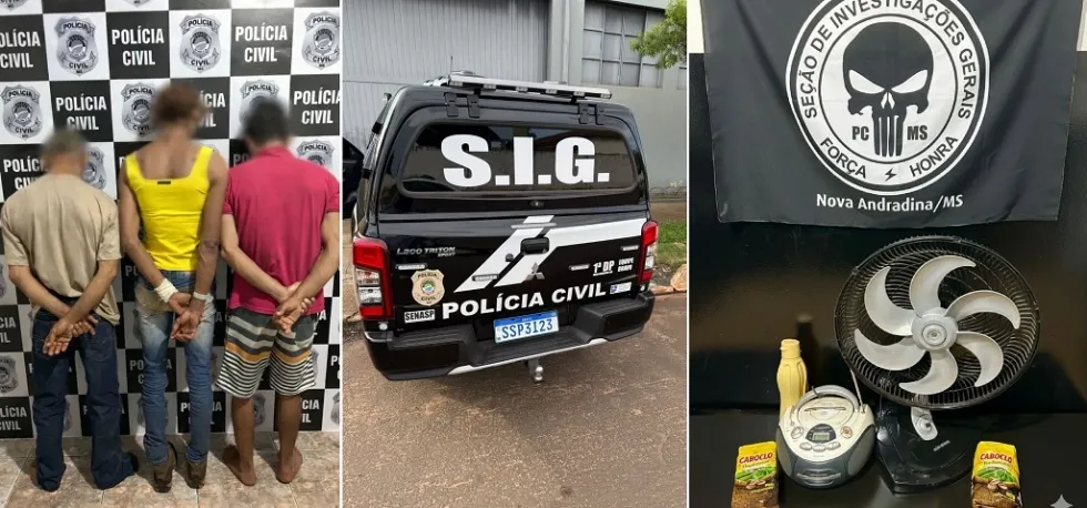 Trio é detido após furto em unidade de saúde e parte dos equipamentos é recuperada