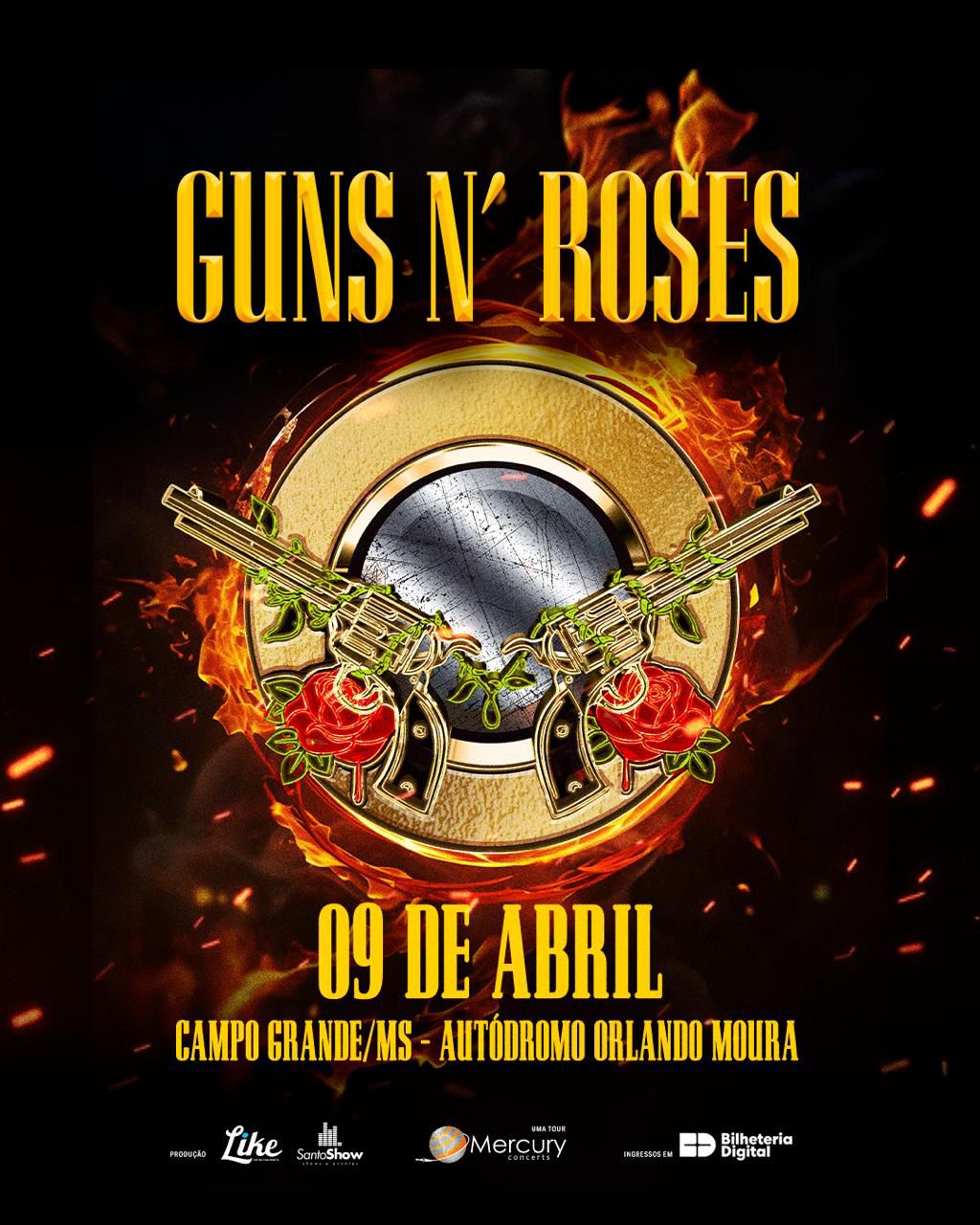 Guns N’ Roses confirma show em Campo Grande e coloca a Capital na rota mundial do rock