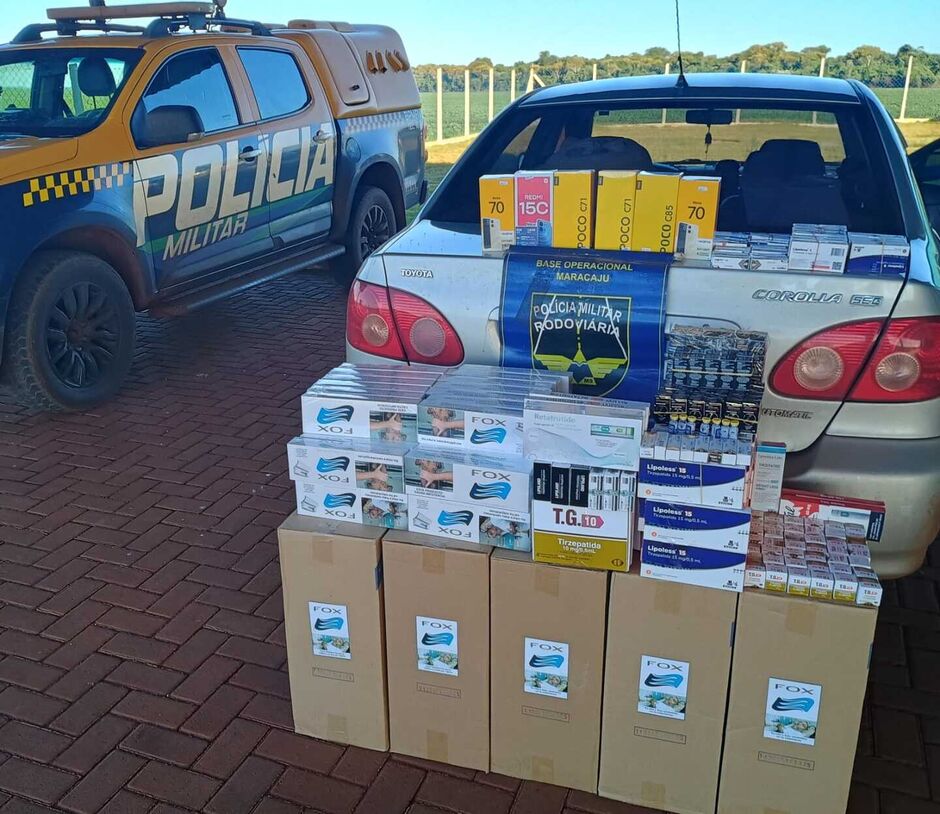 Carga ilegal de canetas emagrecedoras e outros produtos é apreendida durante fiscalização na MS-162