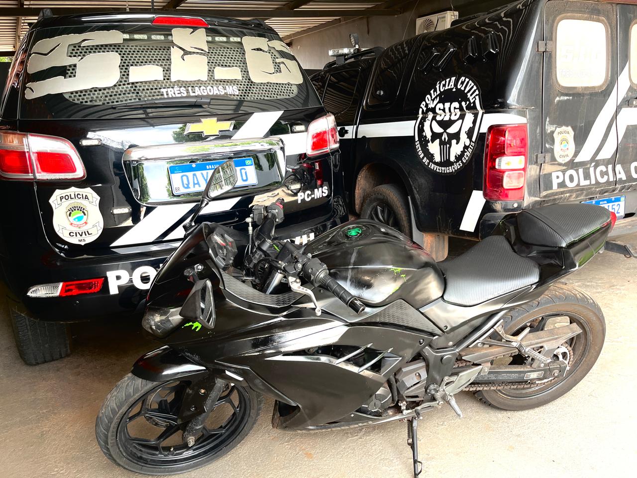 Moto roubada é recuperada após meses de investigação em Três Lagoas