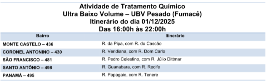 Está na rota? Fumacê percorre cinco bairros nesta segunda Está na rota? Fumacê percorre cinco bairros nesta segunda