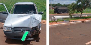 Carro atinge poste e deixa duas mulheres feridas em Chapadão do Sul