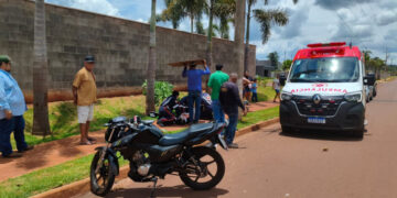 Motociclista sofre fraturas após cair da moto ao atingir pedra em Dourados