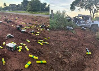 Motorista morre após capotar caminhonete carregada com mais de 1,6 tonelada de maconha
