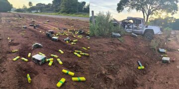 Motorista morre após capotar caminhonete carregada com mais de 1,6 tonelada de maconha