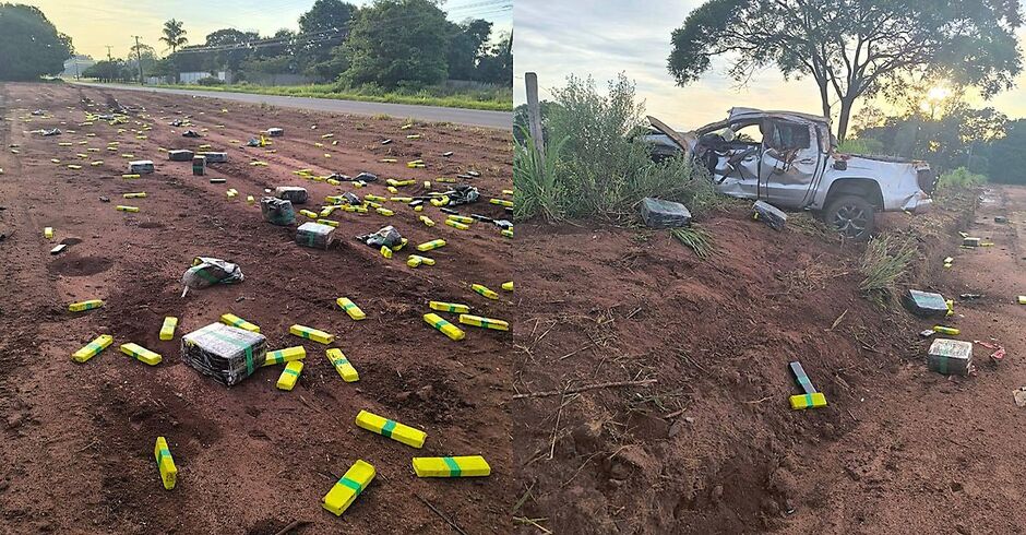 Motorista morre após capotar caminhonete carregada com mais de 1,6 tonelada de maconha