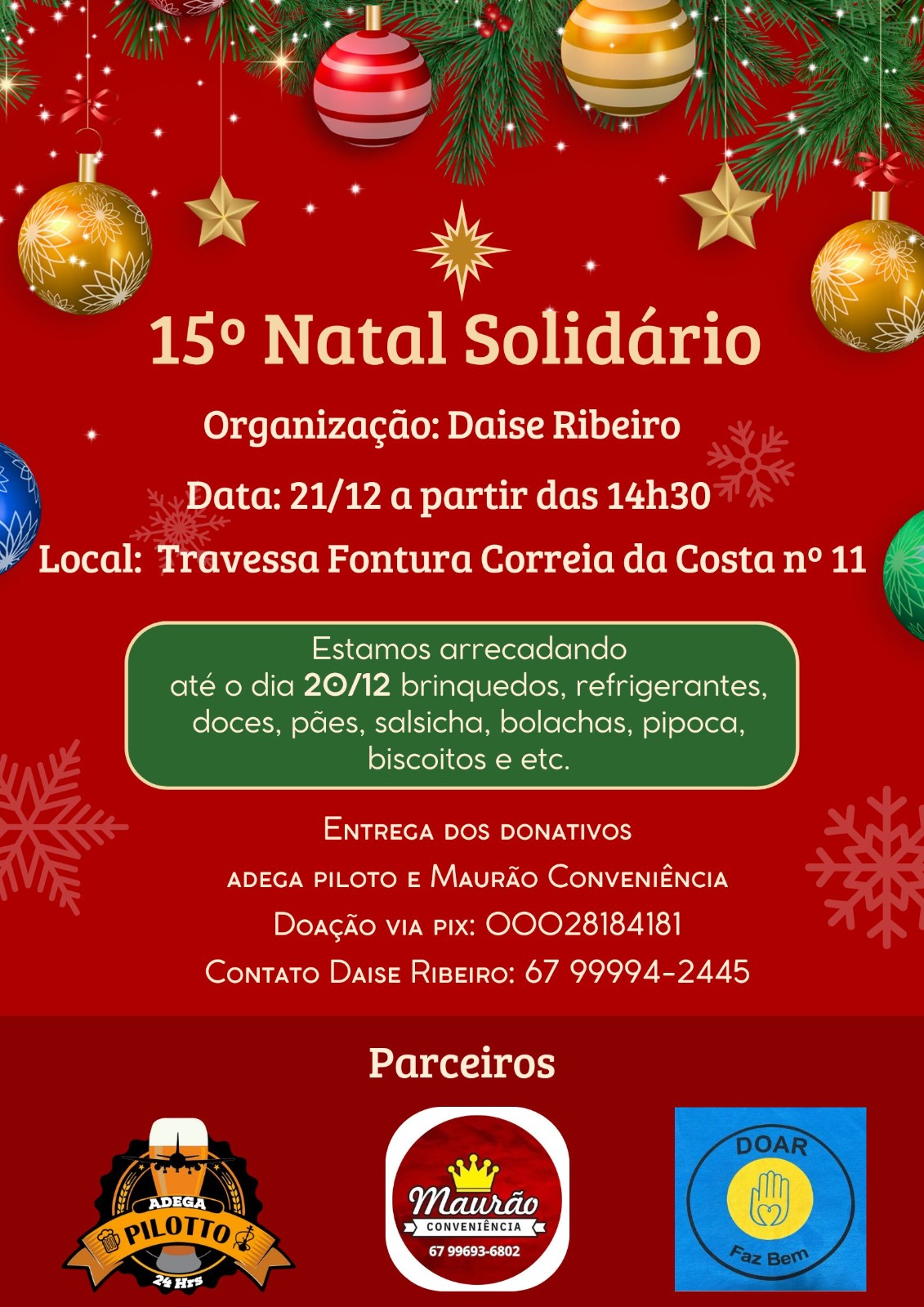 Natal Solidário mobiliza comunidade da Vila Piratininga para ajudar crianças carentes