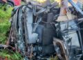 Acidente com caminhão deixa vítima presa às ferragens na MS-040 Acidente com caminhão deixa vítima presa às ferragens na MS-040