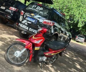 Moto furtada no Paraguai é recuperada e suspeito é detido em Ponta Porã
